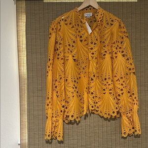 Isabel Marant Yellow Eyelet Blouse